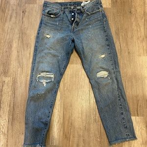 Vintage high waist button fly distressed Levi’s